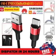 1M-2M USB Type C Data Charger TPU Braided Cable For Samsung Xiaomi Huawei Google