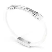 在飛比找momo購物網優惠-【Brosway】Ares 不鏽鋼橡皮手環 209mm(白色