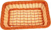 JECOMPRIS Imitation Rattan Woven Bread Baskets Wicker Fruit Baskets For Food Serving, Display Vegetables Home Kitchen Restaurant Outdoor