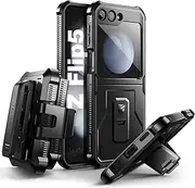 [Dexnor] for Samsung Galaxy Z Flip 5 5G Case, Full-Body Dual Layer Rugged Case with Kickstand for Samsung Galaxy Z Flip 5 5G - Black