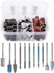 Yakamoz Nail Drill Bits Set, 10Pcs Tungsten Carbide Nail File Bits & 75Pcs Na...