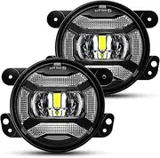 LX-LIGHT Super Bright 60W 4 Inch LED Fog Lights with DRL EMC Compatible with Jeep Wrangler TJ LJ JK Dodge Journey Front Bumper Lights(Pair)