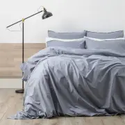 Renee Taylor Helena Vintage Stonewashed Dusty Blue Quilt Cover Set