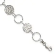 Sterling Silver Fancy Circle Bracelet 7.5" 5.32gm Gift for Mother