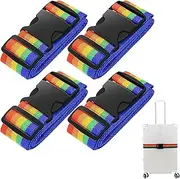 [pcsfoe] Set of 4 Luggage Straps, Luggage Strap, Suitcase Strap, Luggage Strap, Eye-catching Luggage Strap, Suitable for suitcases, Handbags, Backpacks, Travel Bags and trolleys