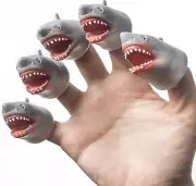 Juego de marionetas de dedo de tiburón, marionetas de animales del océano