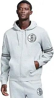 GAME 7 Men's Standard x NBA Officially Licensed Full-Zip Up Long Sleeve Hooded Fleece Sweatshirt