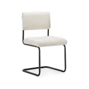 Myah Set of 2 Cream Bouclé & Black Cantilever Dining Chair