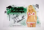 2012 Benchwarmer NICOLE BENNETT Happy Holidays Gold Foil Autograph ZOHAN Sexy