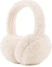 XIAOHAWANG Fluffy Ear Muff for Women Plush Foldable Earmuffs Kids Winter Earmuffs Girls Boys Cold Weather Ear Warmer, Beige, One Size