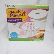 Microwave 17 Piece Rice & Pasta Steamer Set Quick And Healthy -Miracle Ware