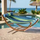 Kids Timber Hammock Bed Swing - Blue