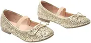 [Gizelle] Girls Kids Mary Jane Flat Bridal Party Glitter Princess Wedding Dress Sparkly Bridesmaid Shoes for Kids