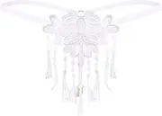 [Sekexi] Womens Sexy Pearl Tassel G-String Lace Thongs Panties Underwear Low Rise T-Back Underpants