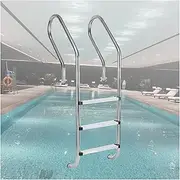 3 Step Pool Pedal Ladder,Stainless Steel Step Handrail,Swimming Pool Ladder,Load-Bearing 220ibs,Pool Steps for In-Ground Swimming Pools(3 Step)
