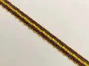 LYON , FRANCE BURGUNDY GREEN & GOLD FRENCH PASSEMENTERIE SCROLL BRAID GIMP TRIM
