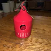 Rae Dunn red FALALA BIRDHOUSE NEW!!
