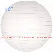 12 White 12" Paper Chinese Lantern Lamp Shade Wedding Party Decoration Supplies