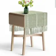 Boho Table Runner Short 15.7 x 36 inch, Spring Sage Green Coffee Table Cover,...
