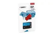 Emtec Brick 32GB USB Drive 2.0 3 Pack Multi [ECMMD32GC352P3]