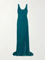 [Saloni] Saloni - Asher Velvet Gown - Blue - UK 10 UK 10 Blue
