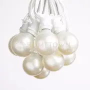 G50 White Pearl Globe C9 Commercial White String Lights (100', 50' and 25')