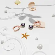Flawless Pearl Drop Hoop Earrings Embellished with SWAROVSKI® Crystal Iridescent Purple Pearls