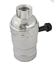 3-WAY NICKEL-PLATED LAMP PART SOCKET W/LARGE HOLE 1/4 IPS TR-28NICKEL