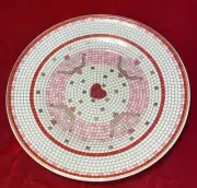 Anthropologie Bistro Tile Valentine’s Dessert Plate 8" Bow & Arrow Stoneware NEW