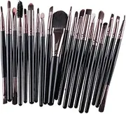 HONITANO 20pcs Professional Makeup Brush Soft Foundation Eyebrow Brushes Essential Cosmetic Tools for Application Durable Portable Black