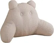 ele ELEOPTION Cute Reading Pillow Back Pillow for Bed Sitting up Bed Rest Pillow with Arms Backrest Pillows Adult Washable Beige