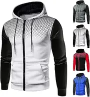 [Generic] Bulk Sweatshirts Mens Casual Zipper Hoodie Splicing Large Size Sweater Jacket Thin Hoodies for Men