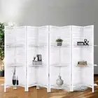 8 Panel Room Divider Screen Privacy Stand Foldable Wooden Partition Lightweight