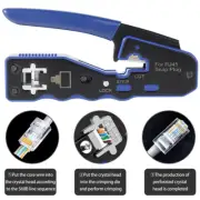RJ45 EZ Crimper Cat5e 6 7 HD Pass Through Network Connector Crimping LAN Tool
