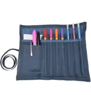 Hide and Drink Waxed Canvas Pencil Artist Craft Roll Organizer Soft Blue Mar