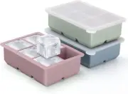 3Pack Silicone Ice Cube Trays Large Molds with Lids ReusableBPA Free for Whiskey