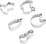 SHOWERORO Stainless Steel Cookie Cutters Set Large Biscuit Molds Baby Shower Designs Non-Toxic for DIY Baking