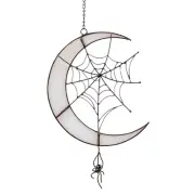 HALLOWEEN Moon Night Stained Glass Window Hanging Suncatcher for Windows Panels