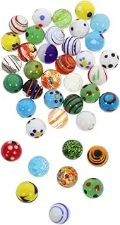 ibasenice 38pcs Glass Bead Blue Vase Filler Vase Filler Marbles Decor Play Clear Round Marble Beads Space Marble Games Ball Game Marble Fillers Marble Run Pebble Spheres Garland Balls Quartz