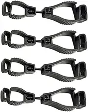 Naisfei 4 PCS Glove Clips, Black Grabber Clip Safety Work Keeper, Clamp Catcher Labor Holder Guard for Work Gloves