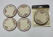 Set of 8 Corelle Coordinates Abundance Plastic 4” Coasters USA