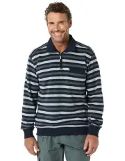 [Breakaway] Devon French Rib Half Zip Knit in Ink