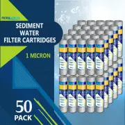 50pc Sediment 1 Micron Water Filters Cartridge 2.5" x 10" for Reverse Osmosis