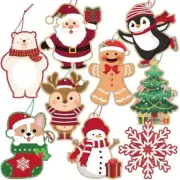 Christmas Gift Tags, 63Pcs Christmas Hanging Labels with String, Cute A