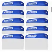 10-Pack Safety Full Face Shield Reusable FaceShield Clear Washable - Thin Foam