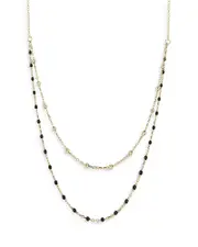 Moon & Meadow 14K Yellow Gold Double Layered Necklace, 16