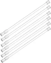RV Small Tension Rods 12 to 19.5 inch Adjustable Bars for Camper Refrigerator, Kitchen, Cupboard, Closet, and Cabinet, White- 6 Packs