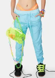 [Criminal Damage] Mesh Overlay Nylon Jogger Pants