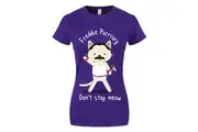 Grindstore Womens/Ladies Freddie Purrcury T-Shirt (Purple) - UTGR1817