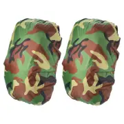 20-28L Waterproof Rucksack Cover, 2 Pack Backpack Rain Cover, S, Green Camo